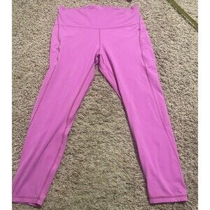 Lululemon Align High Rise Pant 28” in Sonic Pink with pockets, size 14